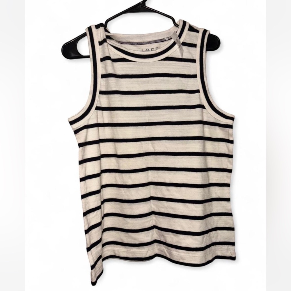 LOFT Outlet Black and White Striped Top